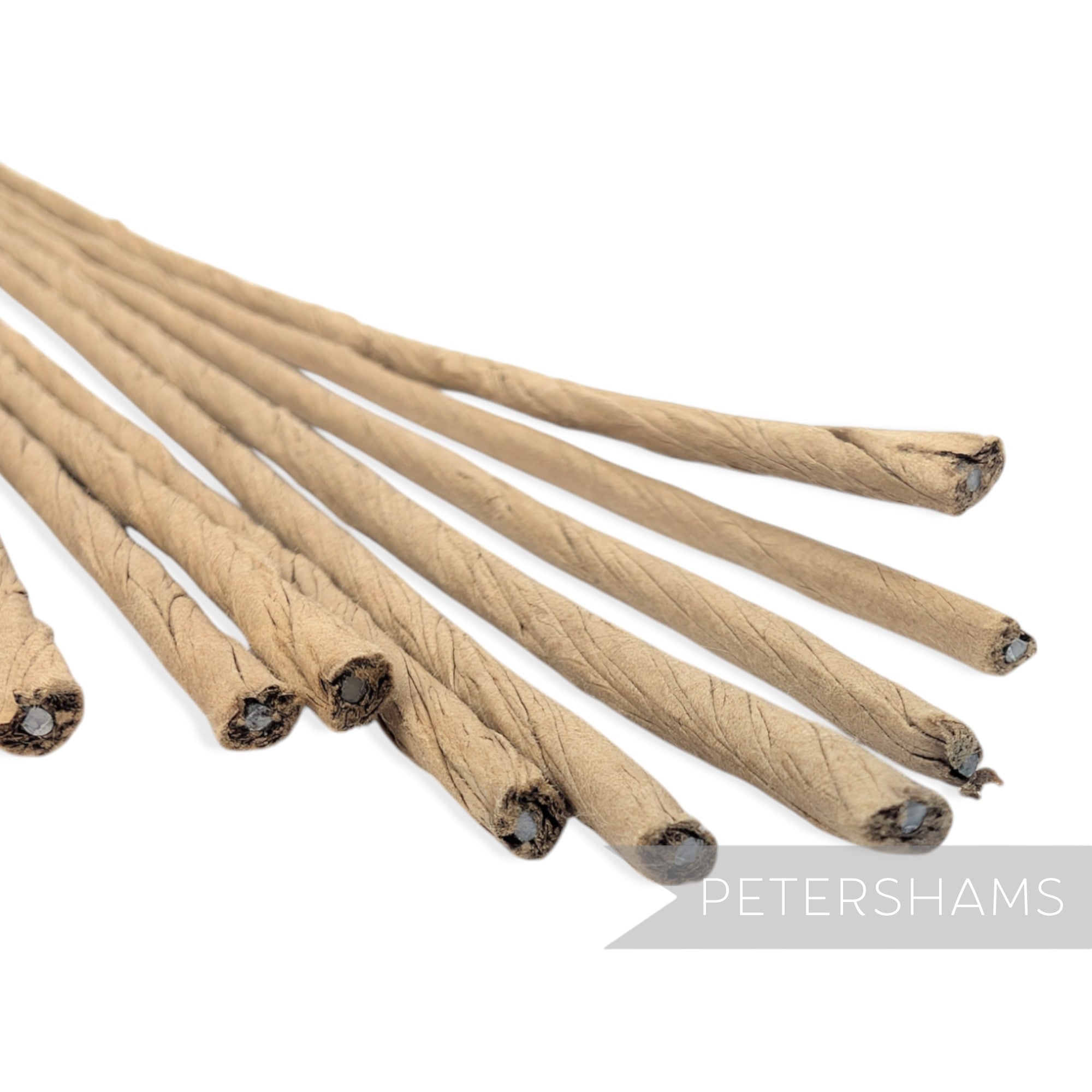 Petershams Millinery Supplies vintage brown paper wrapped wire flower stems for crafting and millinery projects.