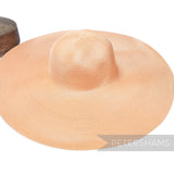 Petershams Millinery Supplies XL peach polybraid capeline hat body with a wide brim and smooth satin-like finish.