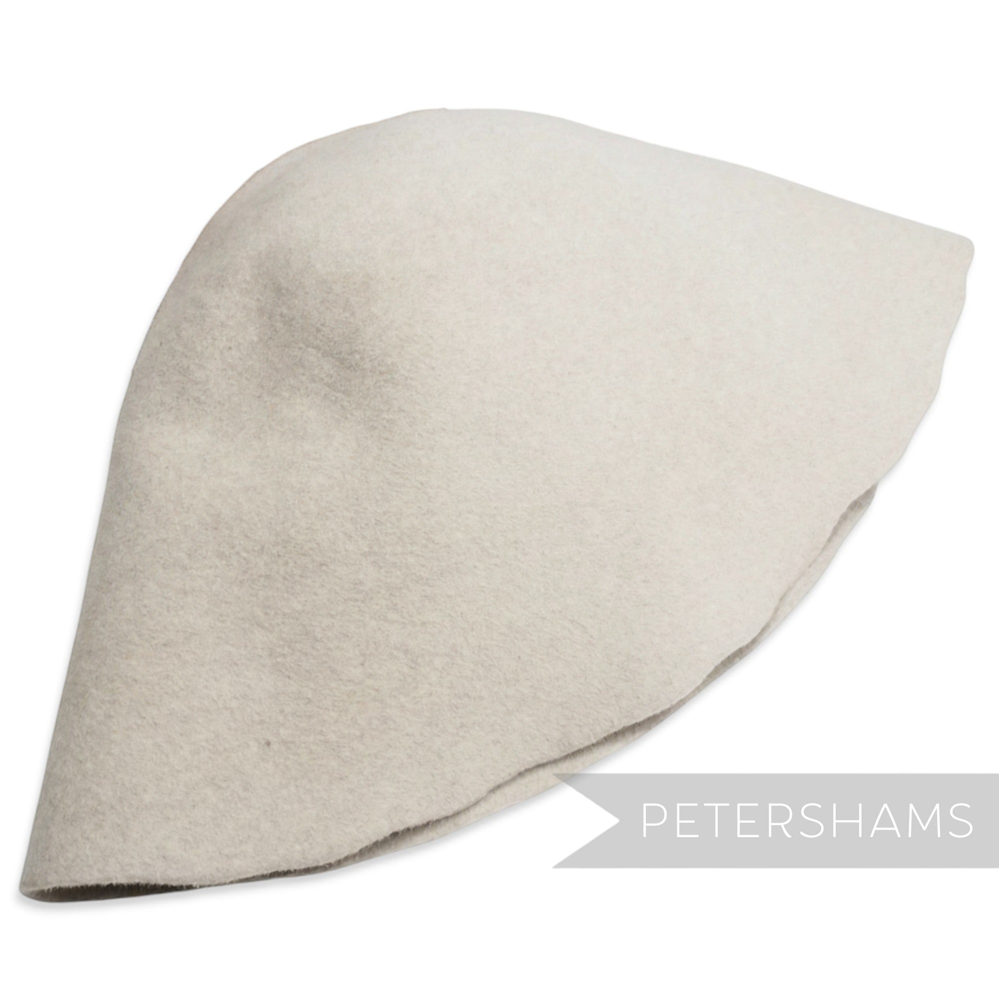 Petershams Millinery Supplies extra large peachbloom velour fur felt cone hat body in a granite