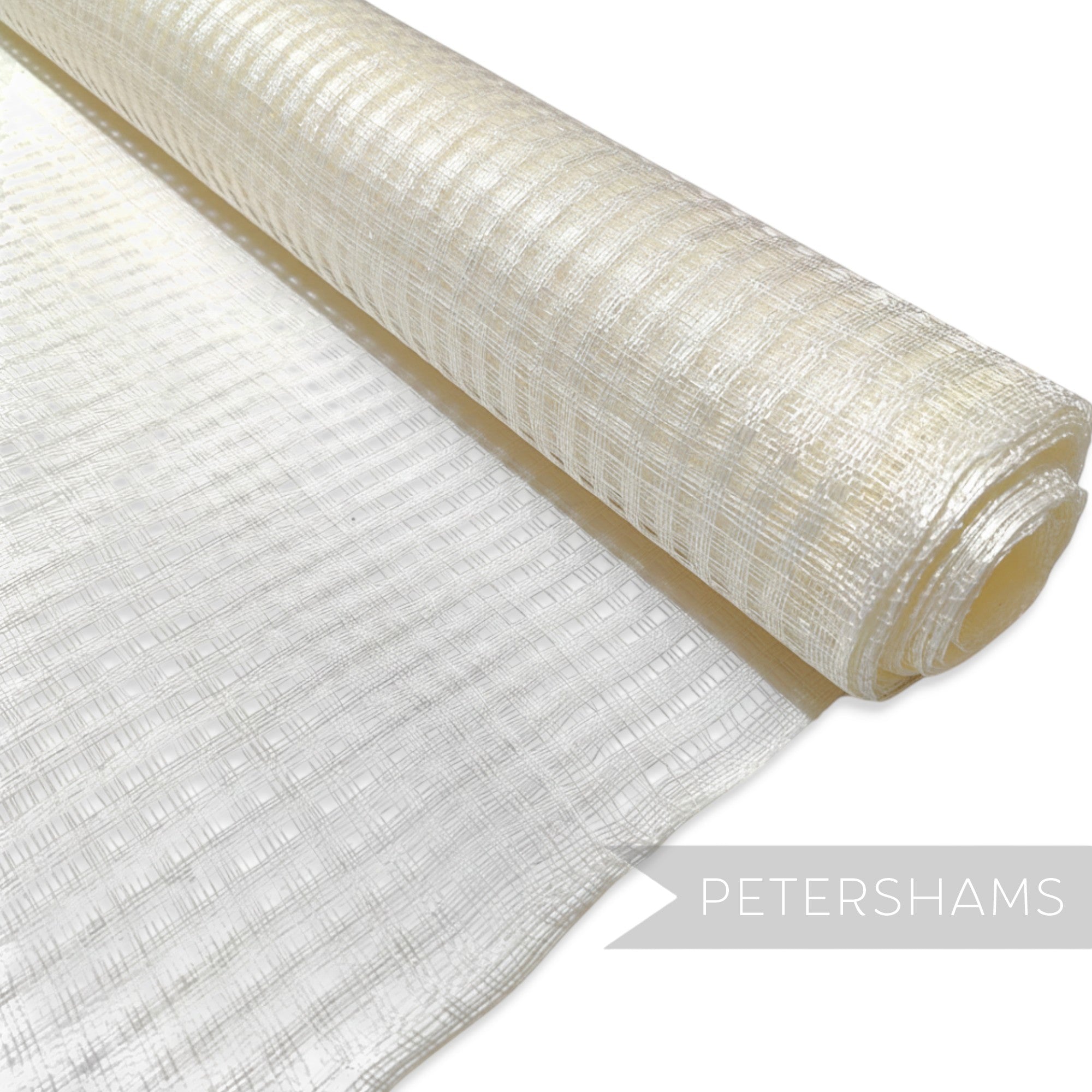 Petershams Millinery Supplies peachy pink basket weave sinamay fabric roll for hat making and fascinators