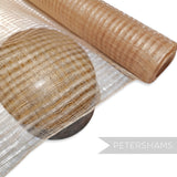 Petershams Millinery Supplies peachy pink basket weave sinamay fabric with a large open weave, ideal for hat making.
