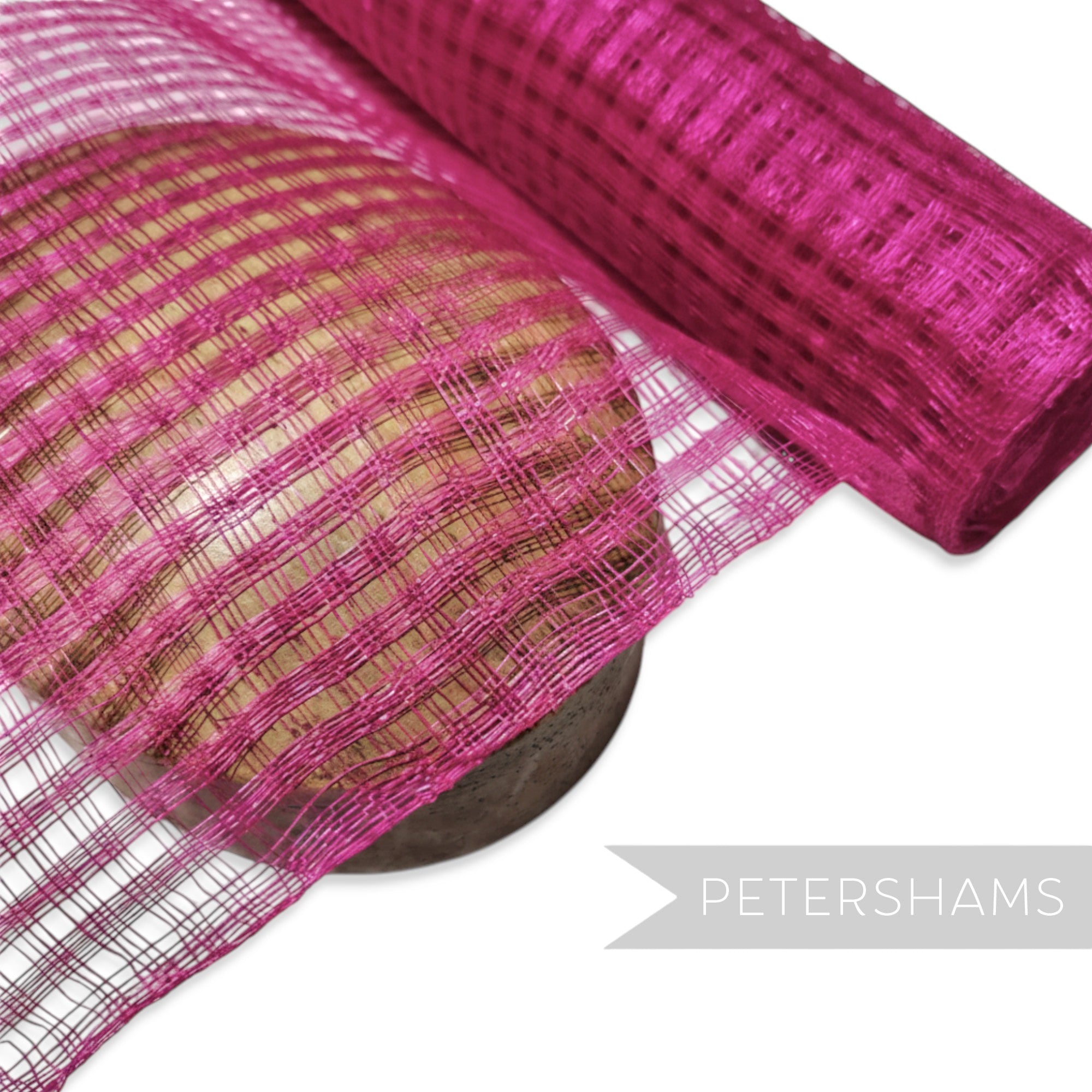 Petershams Millinery Supplies cerise pink basket weave sinamay