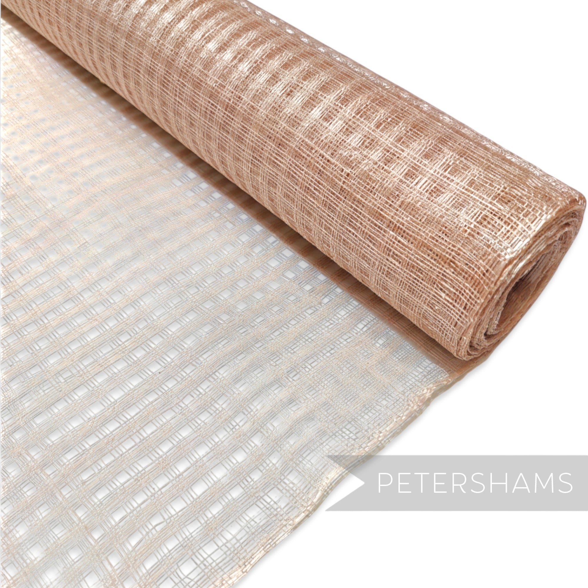 Petershams Millinery Supplies rose basket weave sinamay fabric roll for hat making and fascinators