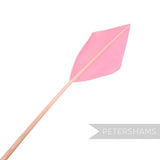 Petershams Millinery Supplies bubblegum pink arrowhead turkey quill feather for hat and fascinator decoration