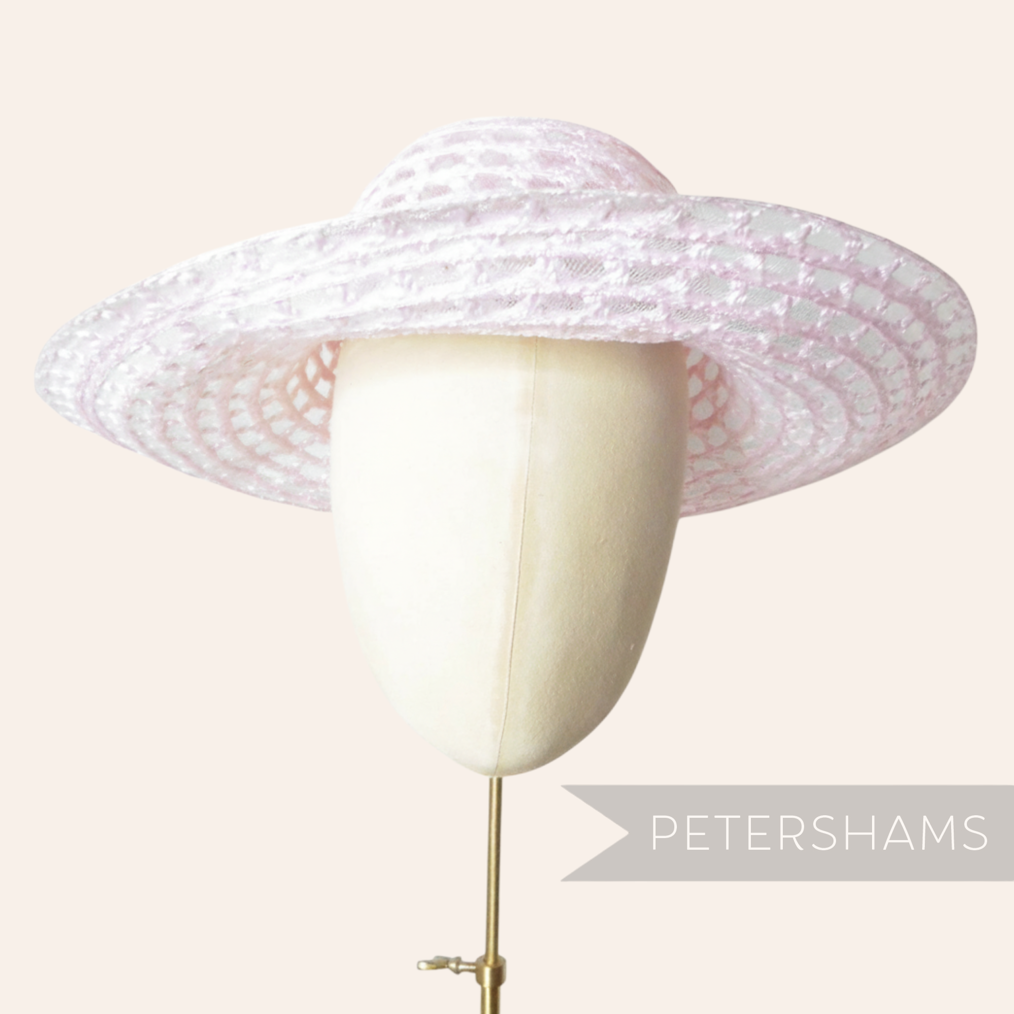 Petershams Millinery Supplies light pink zig zag threaded crinoline capeline hat body