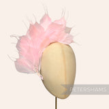 Petershams Millinery Supplies large spiky pink goose feather wired hat mount