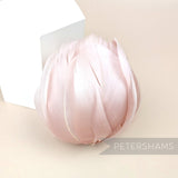Petershams Millinery Supplies large blush pink tulip shaped flower made from cupped goose nagorie feathers.