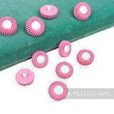 Petershams Millinery Supplies vintage 14mm pink and white flower shank buttons
