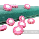 Petershams Millinery Supplies vintage 1960s style pink and white flower shank buttons
