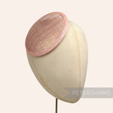 Petershams Millinery Supplies round metallic lurex sinamay fascinator base in pink