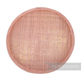 Petershams Millinery Supplies round pink metallic lurex sinamay fascinator hat base for millinery projects