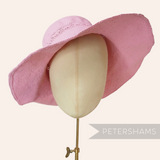 Petershams Millinery Supplies pink paper capeline hat body with decorative open weave side vent