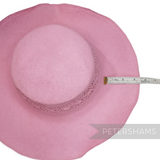 Petershams Millinery Supplies pink paper capeline hat body with decorative open weave side crown vent