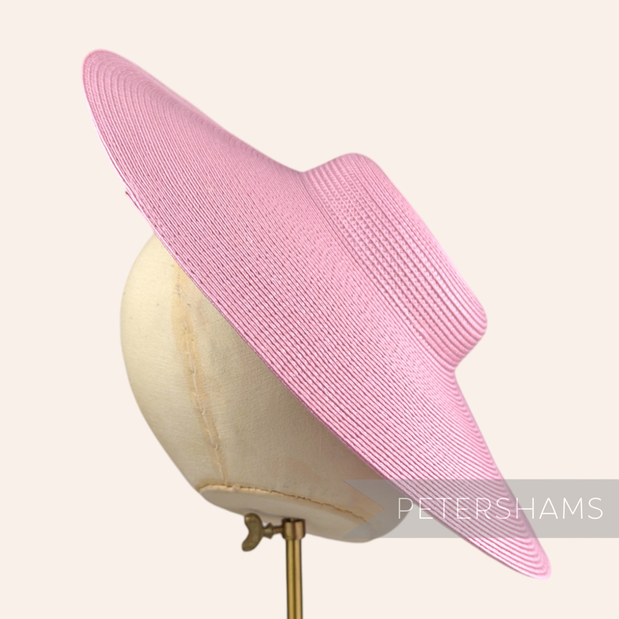 Petershams Millinery Supplies dusky pink polybraid cartwheel fascinator hat base