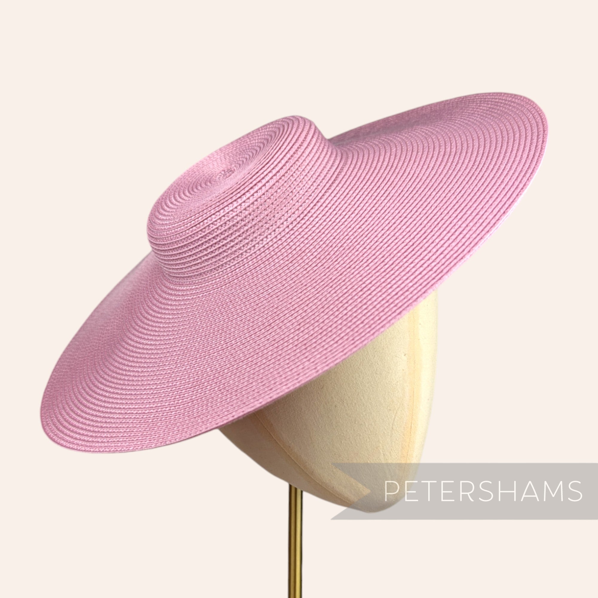 Petershams Millinery Supplies dusky pink polybraid cartwheel fascinator hat base