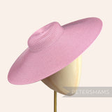 Petershams Millinery Supplies dusky pink polybraid cartwheel fascinator hat base