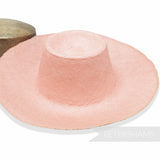 Petershams Millinery Supplies peachy pink ramie straw capeline hat body with a 1x1 checker weave and flat ironed finish