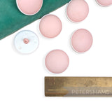 Petershams Millinery Supplies vintage 1960s pink satin low-dome shank buttons for millinery and sewing projects