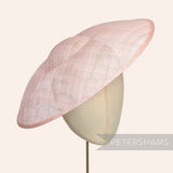 Petershams Millinery Supplies Charlotte extra large pale pink sinamay saucer fascinator hat base