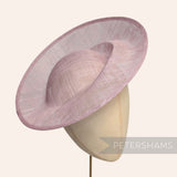 Petershams Millinery Supplies Cindy sinamay fascinator hat base in heather with orbital pleat detail