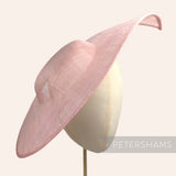 Petershams Millinery Supplies extra large pink sinamay fascinator base with a pointed tip