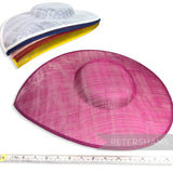 Petershams Millinery Supplies extra large pink sinamay fascinator hat base with pointed tip and shallow crown