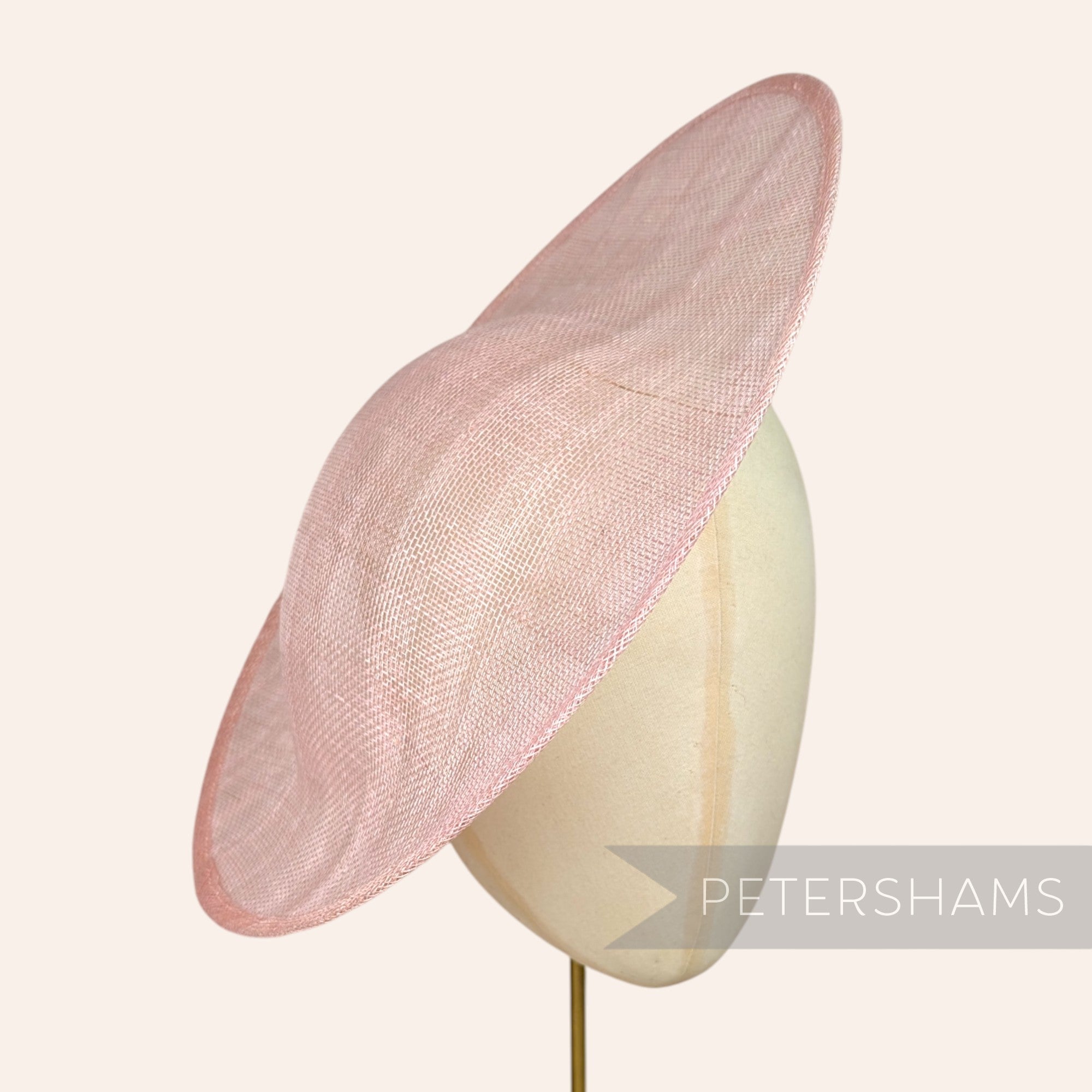 Petershams Millinery Supplies Maggie large oval pale pink sinamay fascinator hat base