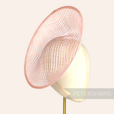 Petershams Millinery Supplies Amanda pale pink ink lattice weave sinamay fascinator base