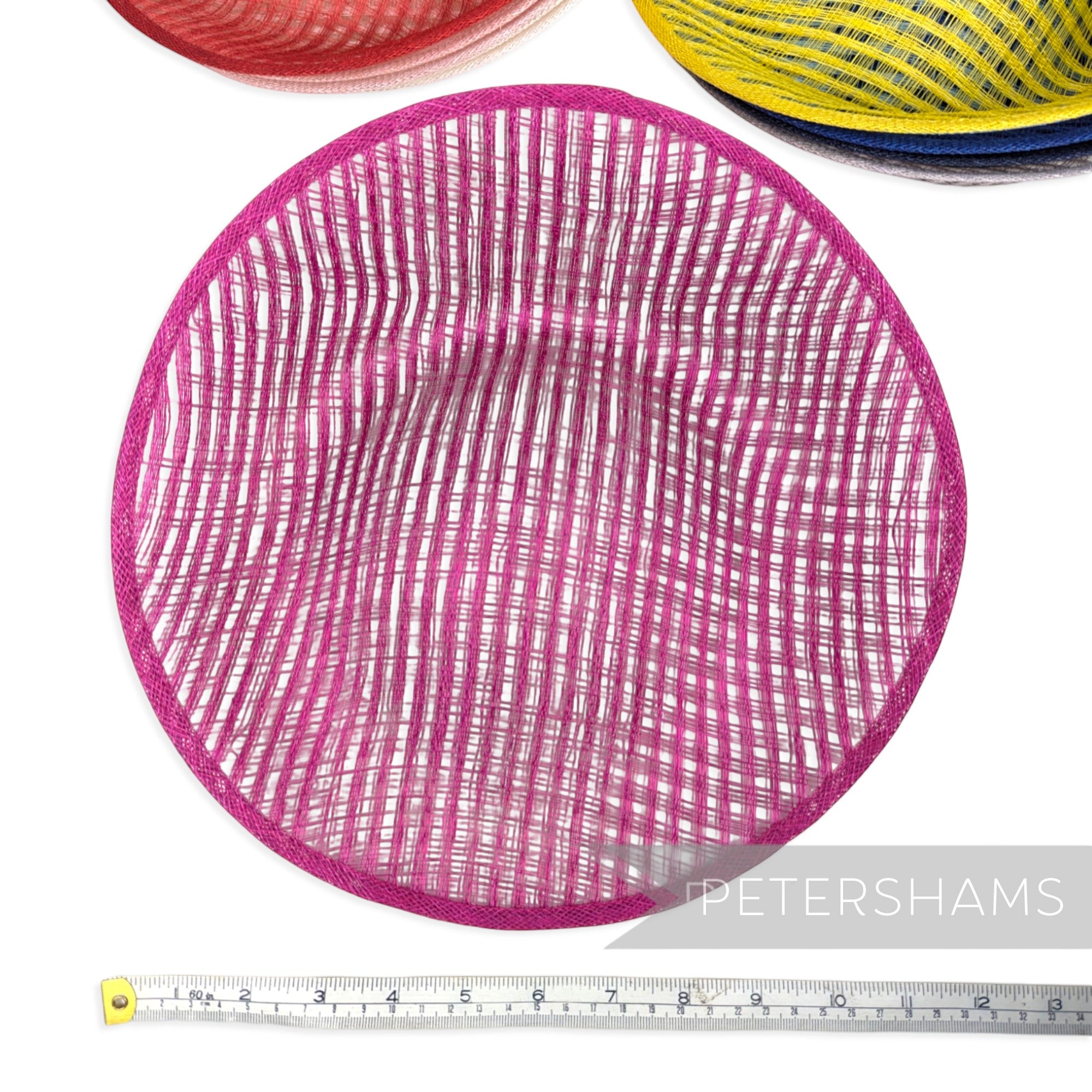 Petershams Millinery Supplies Amanda pink lattice weave sinamay fascinator base with a deep upward scoop