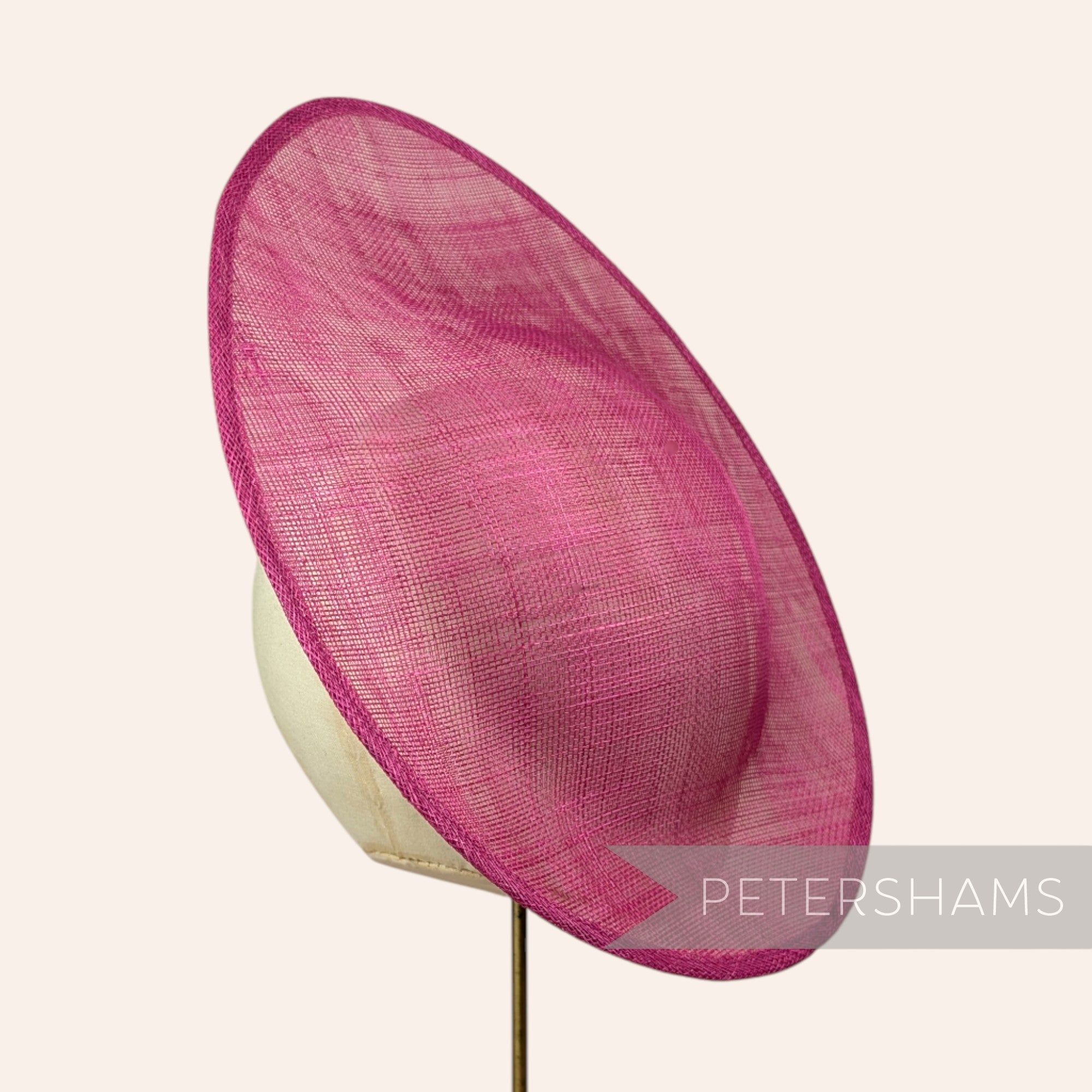 Petershams Millinery Supplies Maggie large oval cerise pink sinamay fascinator hat base for millinery projects