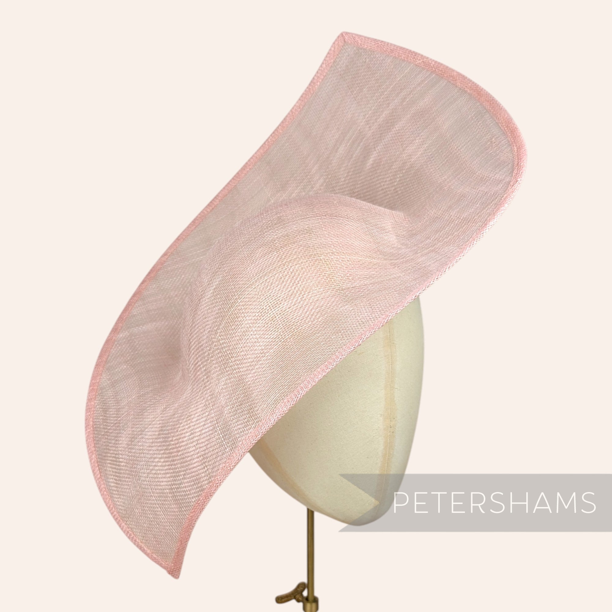 Petershams Millinery Supplies Jackie double pointed pale pink sinamay fascinator hat base