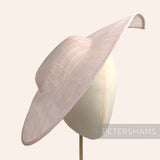 Petershams Millinery Supplies extra large rose pink sinamay fascinator base with a pointed tip