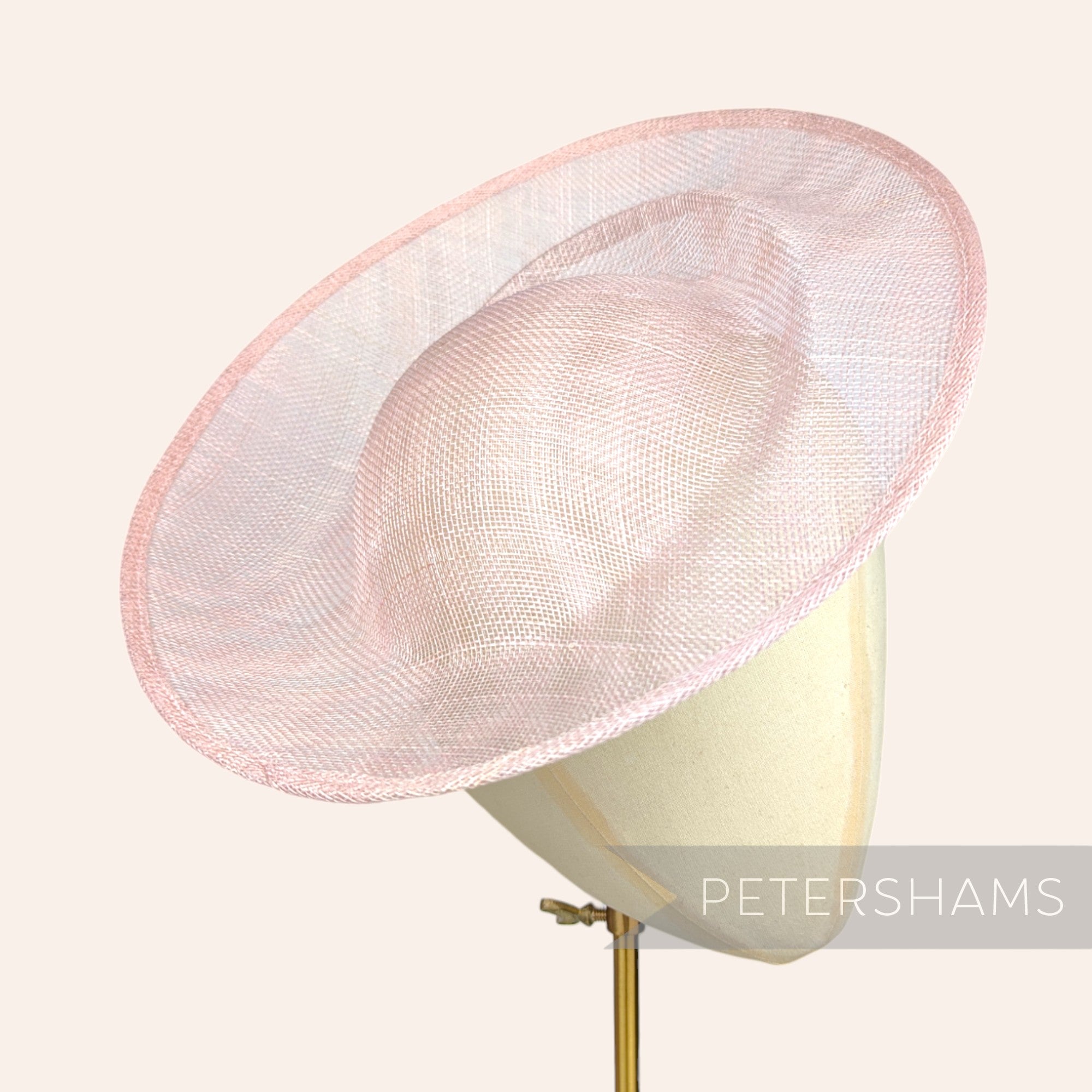 Petershams Millinery Supplies Cindy rose pink sinamay fascinator hat base with orbital pleat