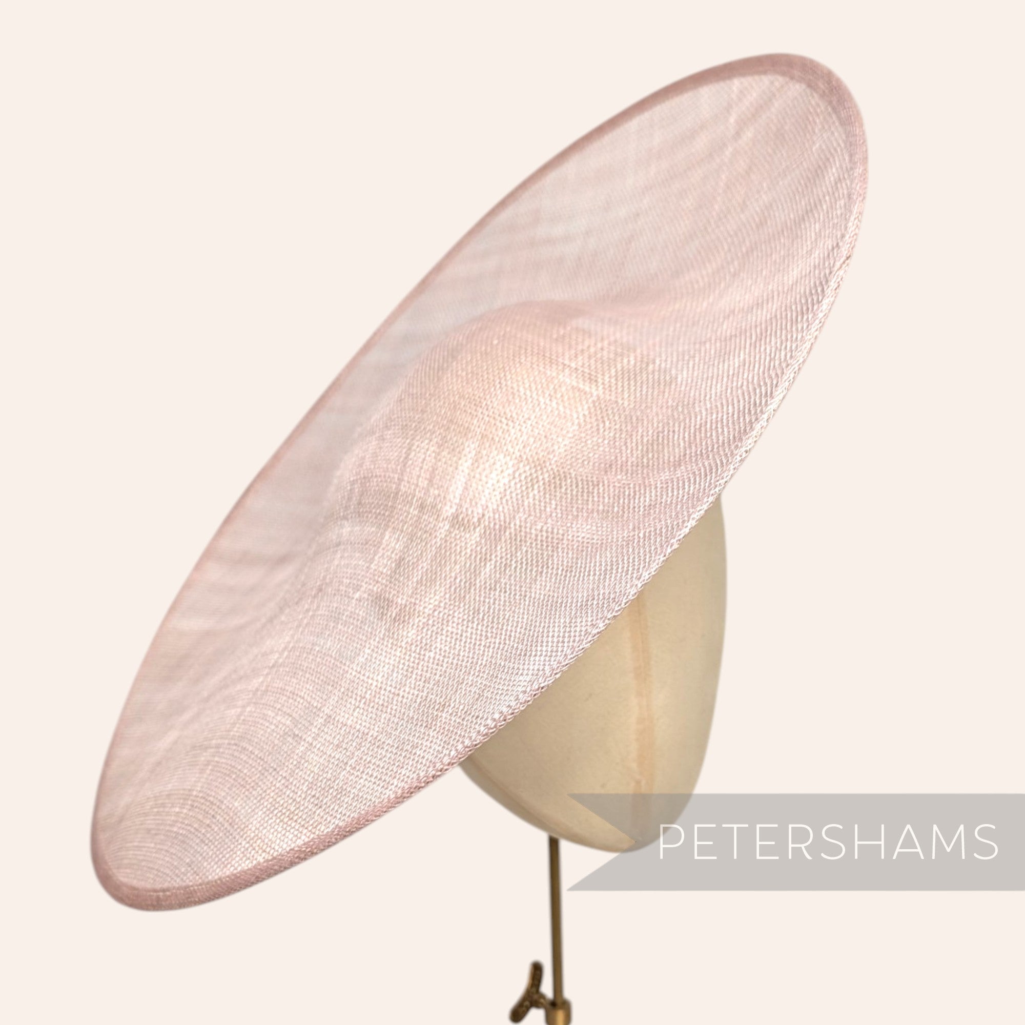 Petershams Millinery Supplies Catherine XL sloped rose pink sinamay fascinator hat base