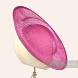 Petershams Millinery Supplies Cindy cerise sinamay fascinator hat base with orbital pleat detail