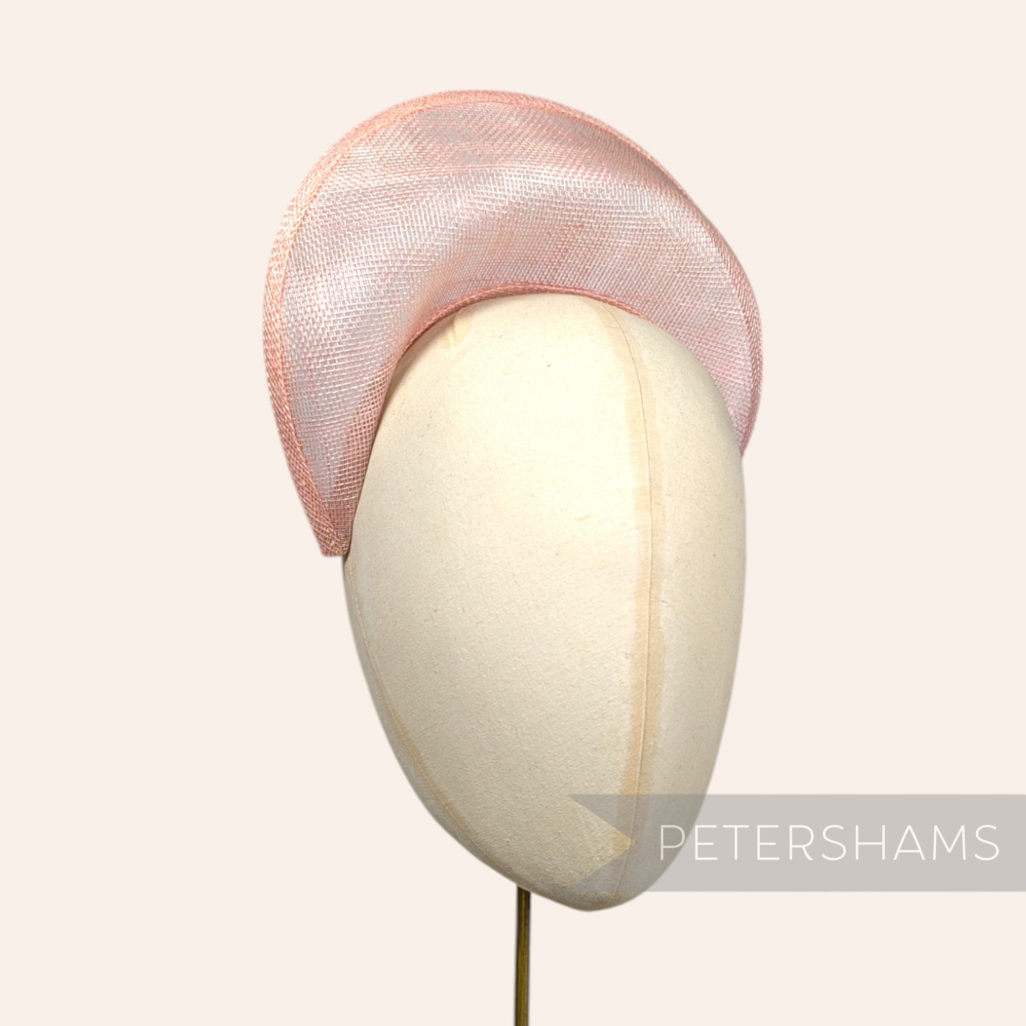 Petershams Millinery Supplies pale pink sinamay halo crown fascinator hat base