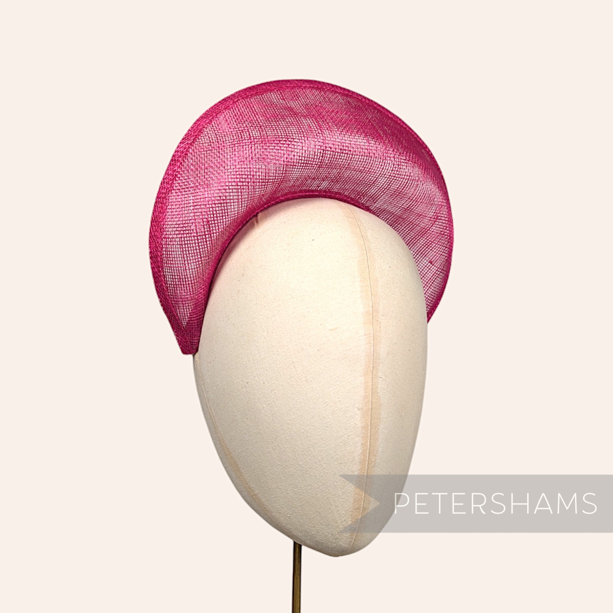 Petershams Millinery Supplies fuchsia pink sinamay halo crown fascinator hat base