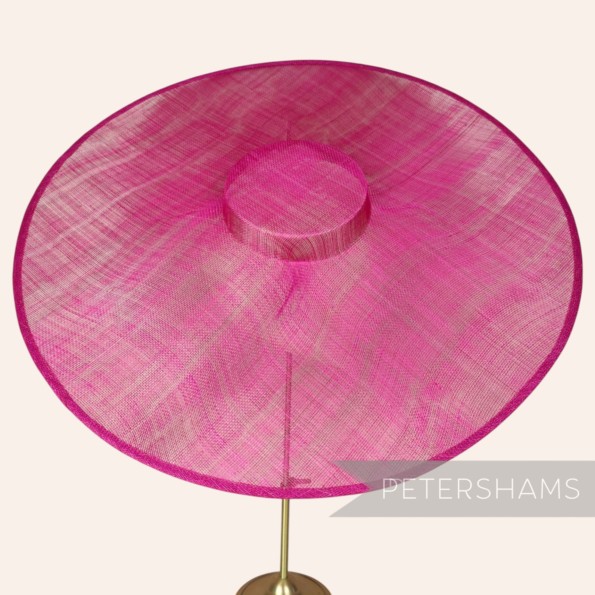 Petershams Millinery Supplies extreme cerise pink sinamay cartwheel fascinator hat base