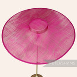 Petershams Millinery Supplies extreme cerise pink sinamay cartwheel fascinator hat base
