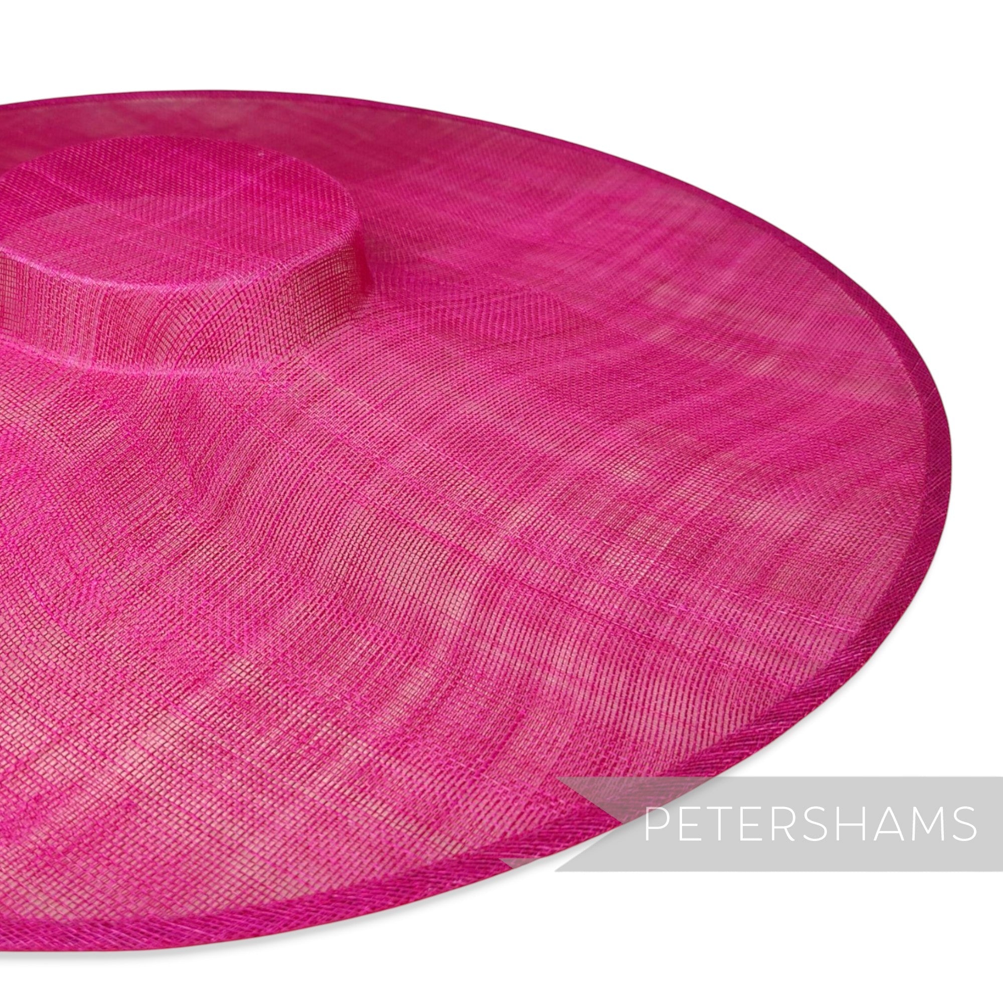Petershams Millinery Supplies extreme cartwheel sinamay fascinator hat base in vibrant cerise pink