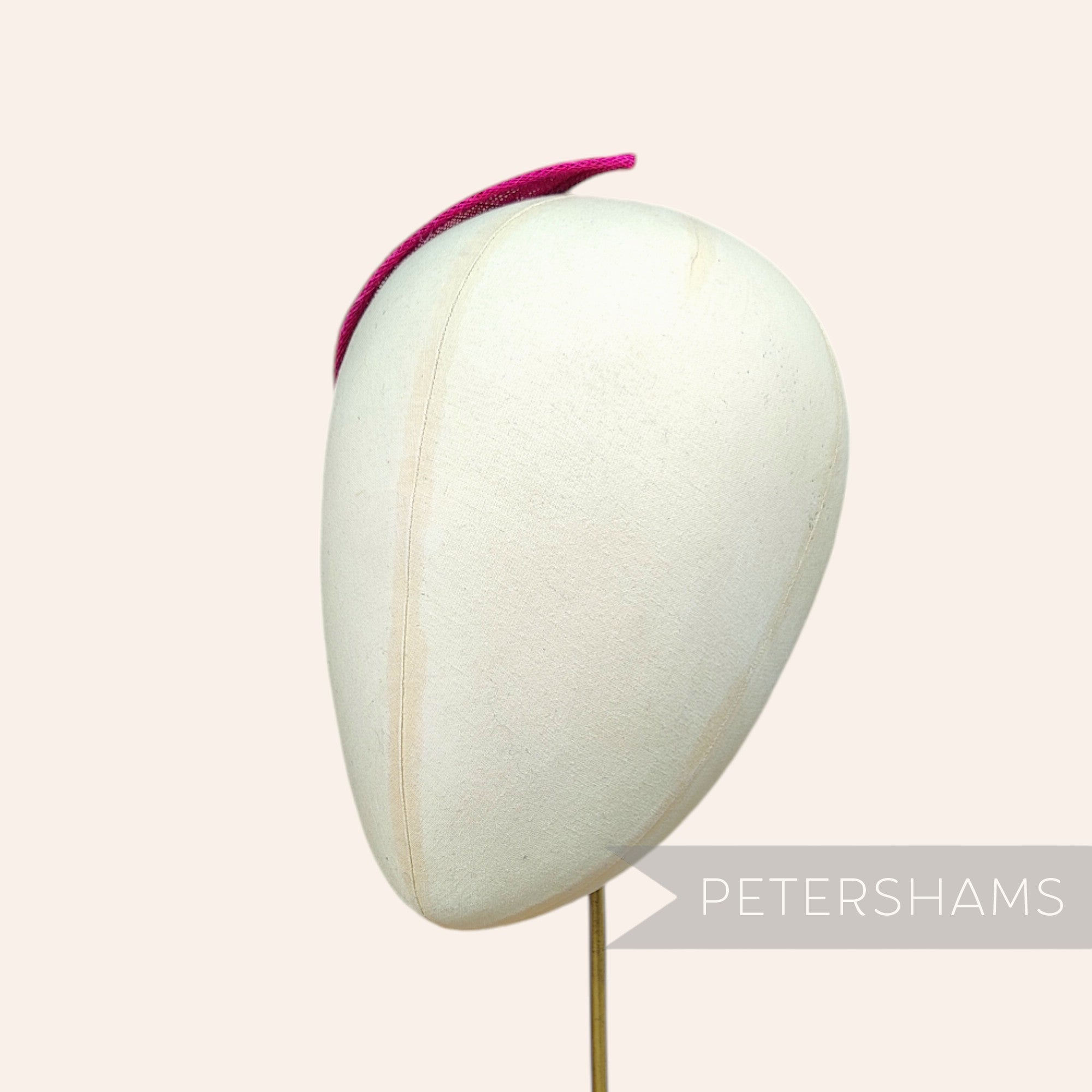 Petershams Millinery Supplies teardrop shaped pink sinamay hat base