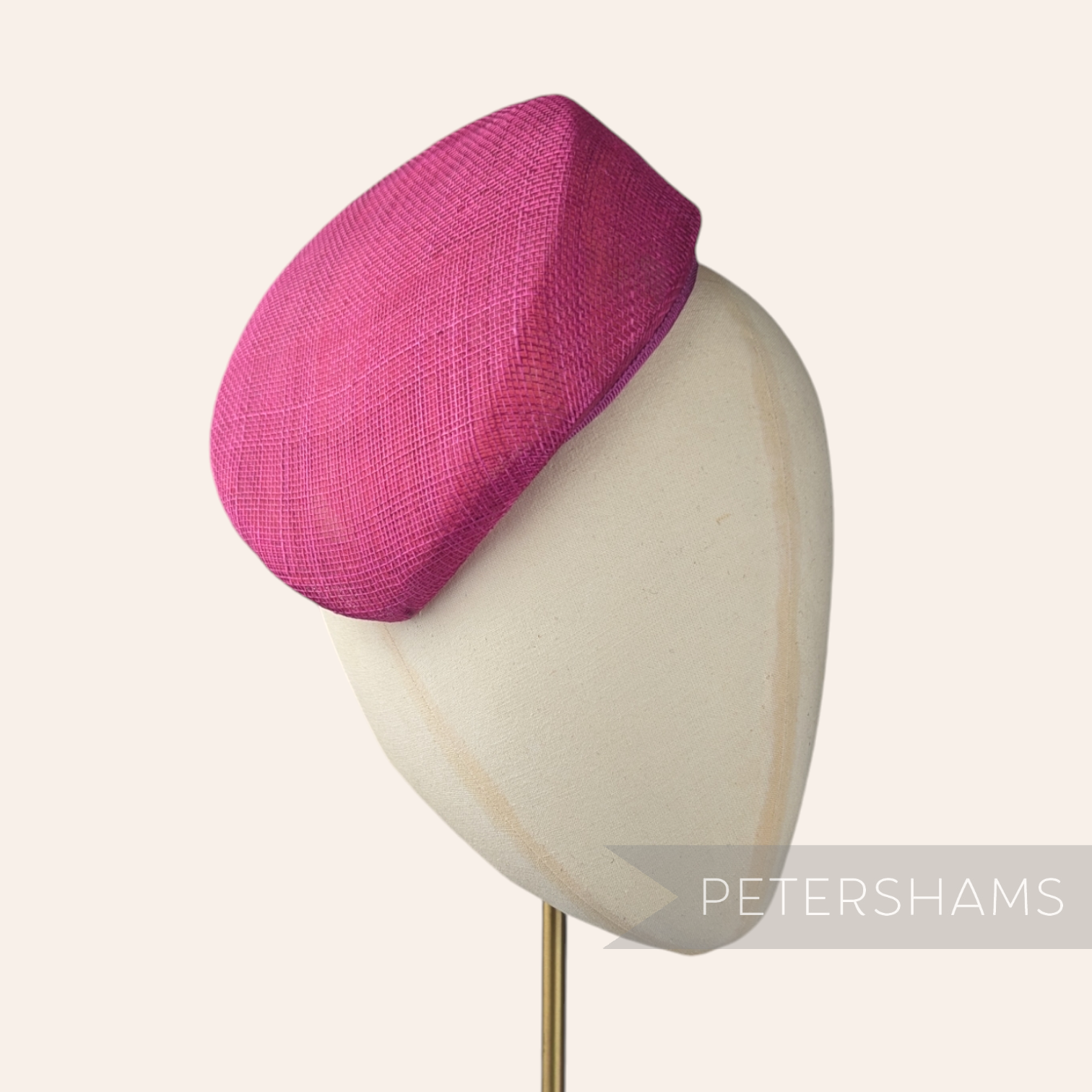 Petershams Millinery Supplies Betty sloped cerise pink sinamay pillbox fascinator hat base