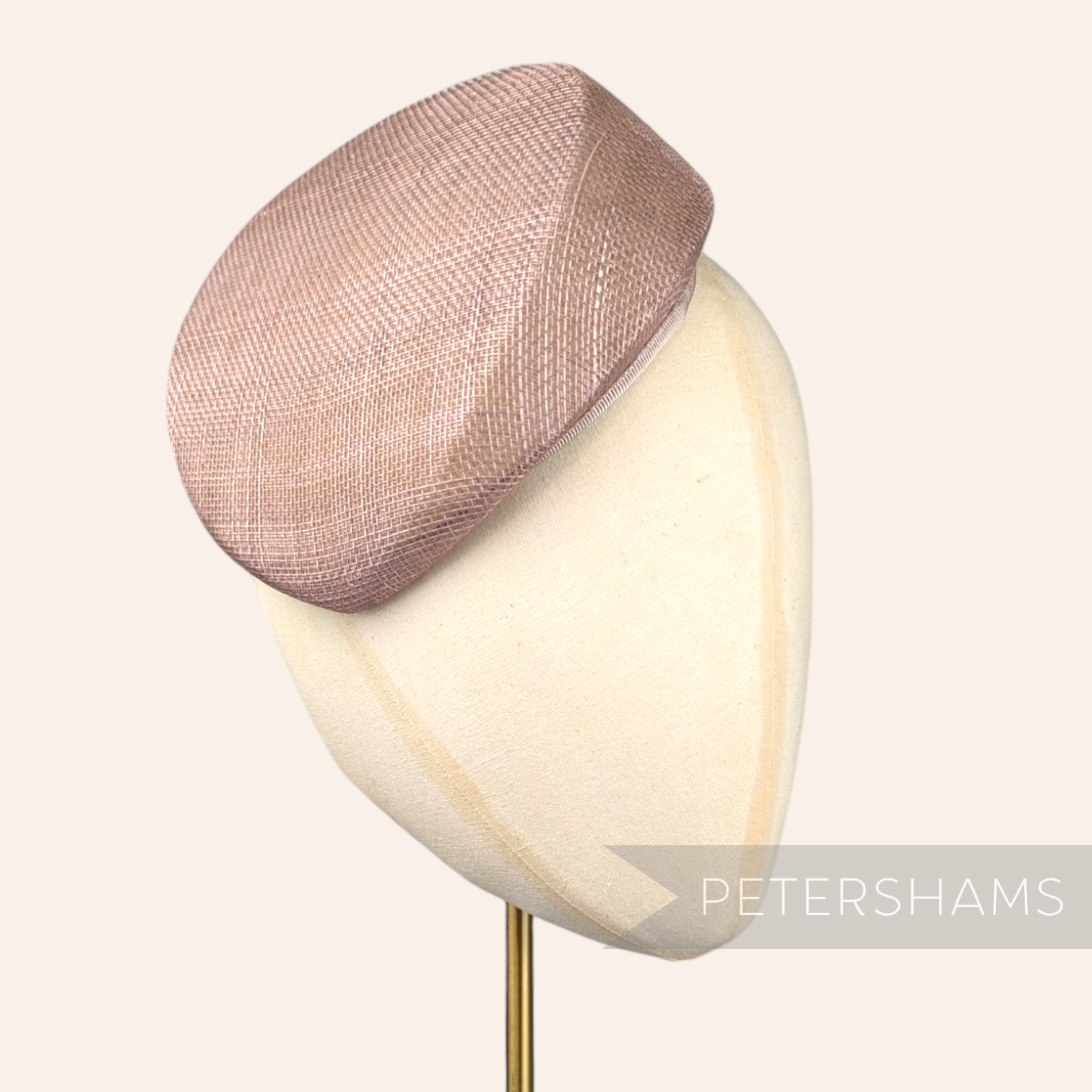 Petershams Millinery Supplies Betty sloped dusty pink sinamay pillbox fascinator hat base