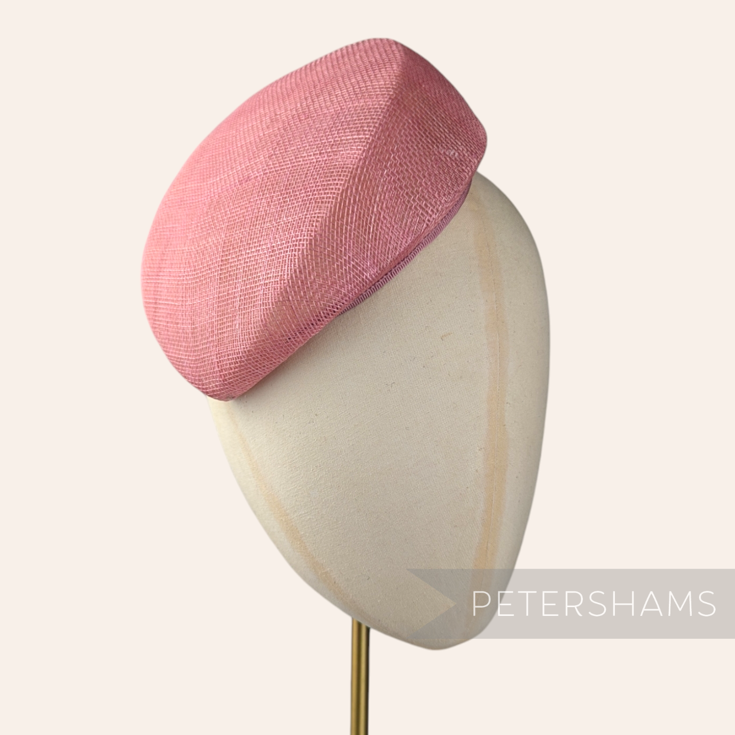 Petershams Millinery Supplies dusky pink sinamay Betty sloped pillbox fascinator hat base
