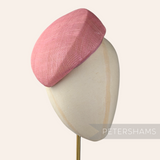 Petershams Millinery Supplies dusky pink sinamay Betty sloped pillbox fascinator hat base