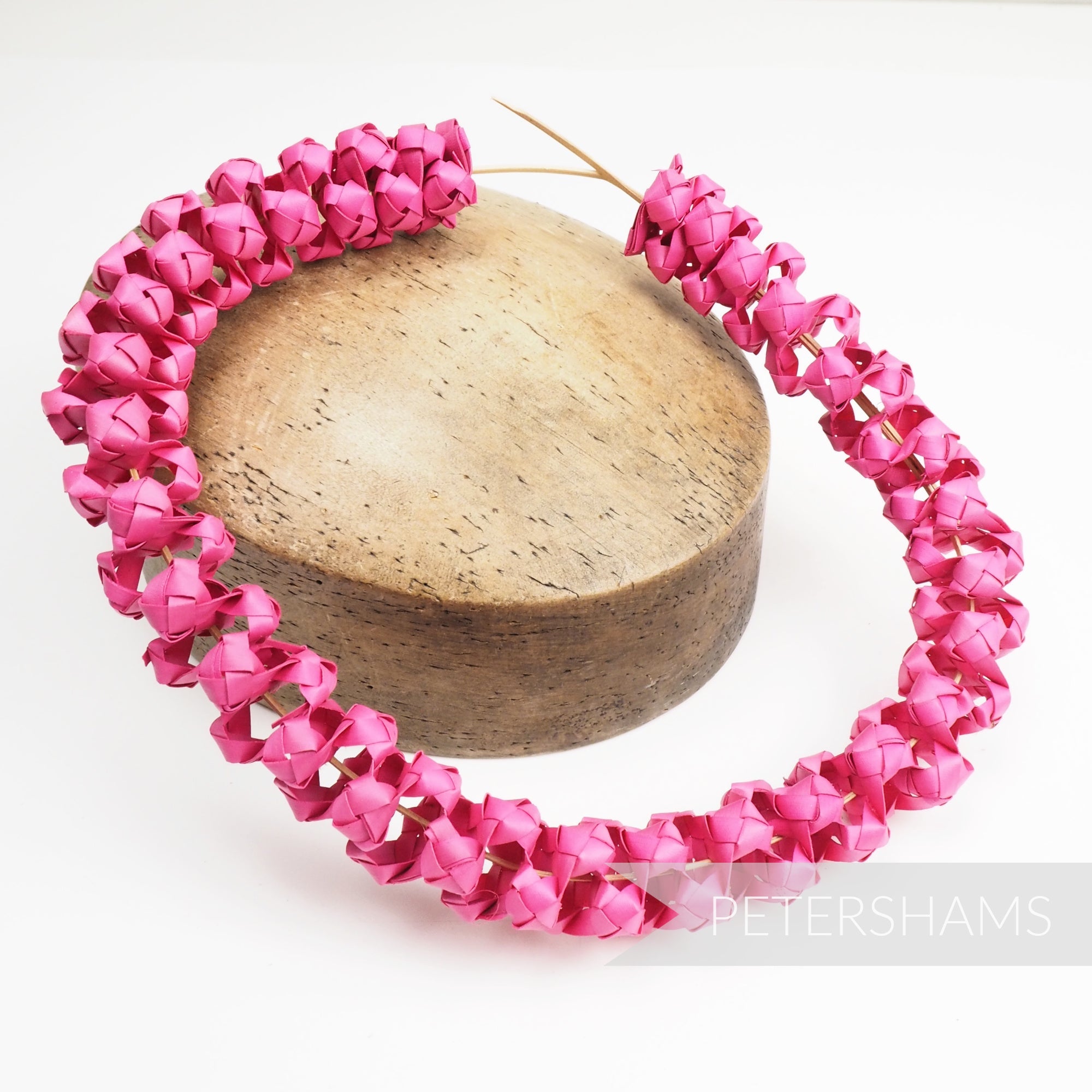 Petershams Millinery Supplies hot pink handwoven straw adjustable headdress frame