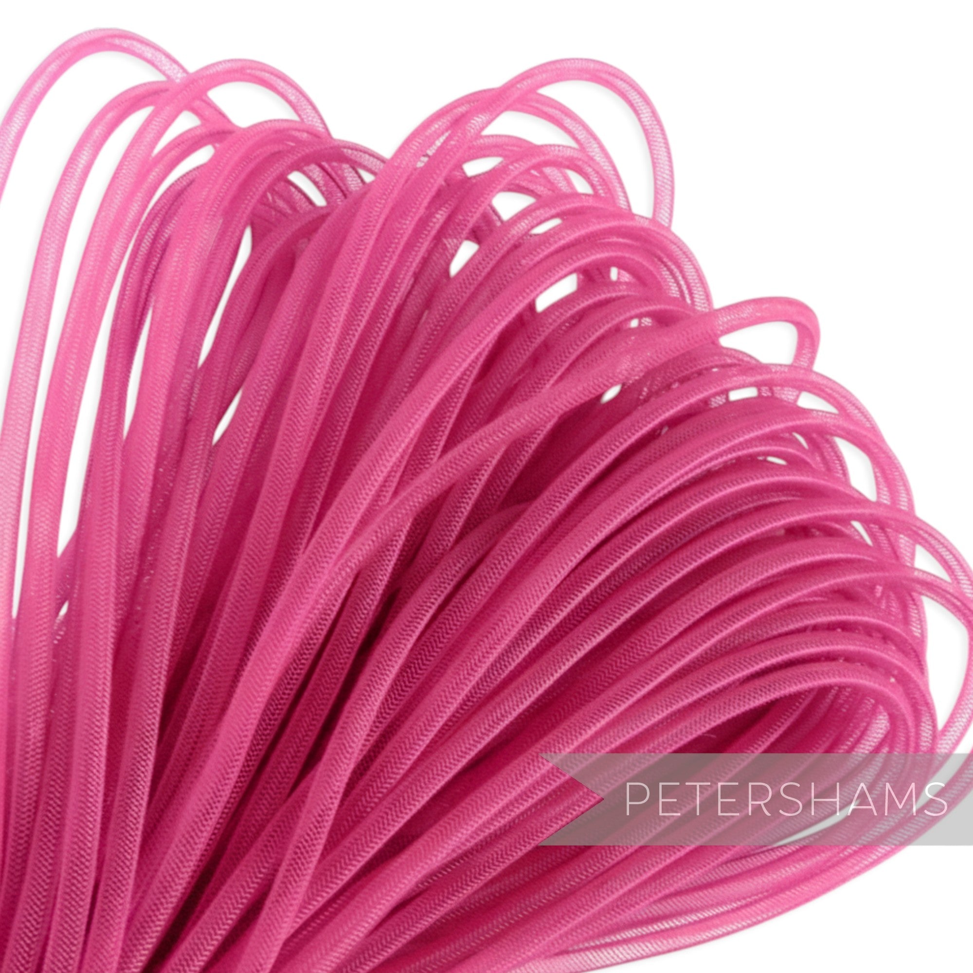Petershams Millinery Supplies bright pink 4mm tube crinoline, ideal for hat making and trims.