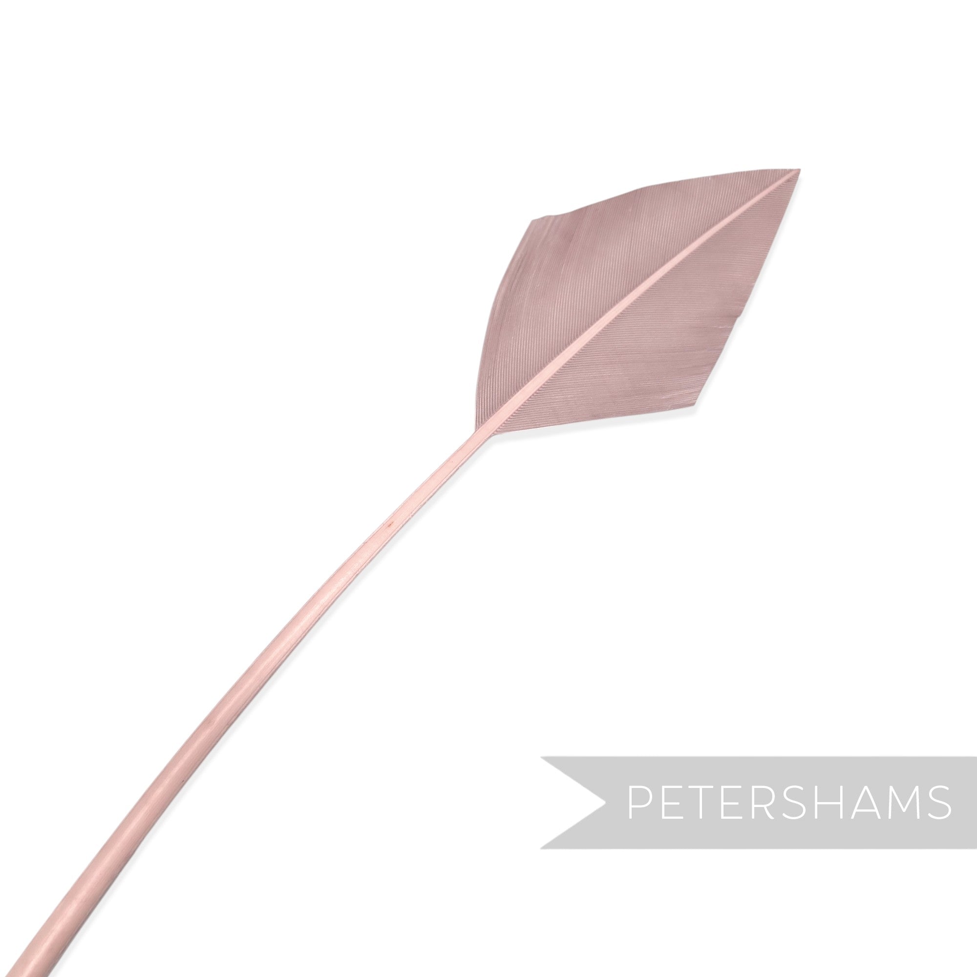 Petershams Millinery Supplies rose pink arrowhead turkey quill feather for hat and fascinator decoration