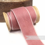 Petershams Millinery Supplies 36mm victorian rose French velvet ribbon on a wooden spool for craft and millinery projects.