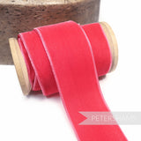 Petershams Millinery Supplies 36mm wide fuchsia pink French velvet ribbon on a wooden spool
